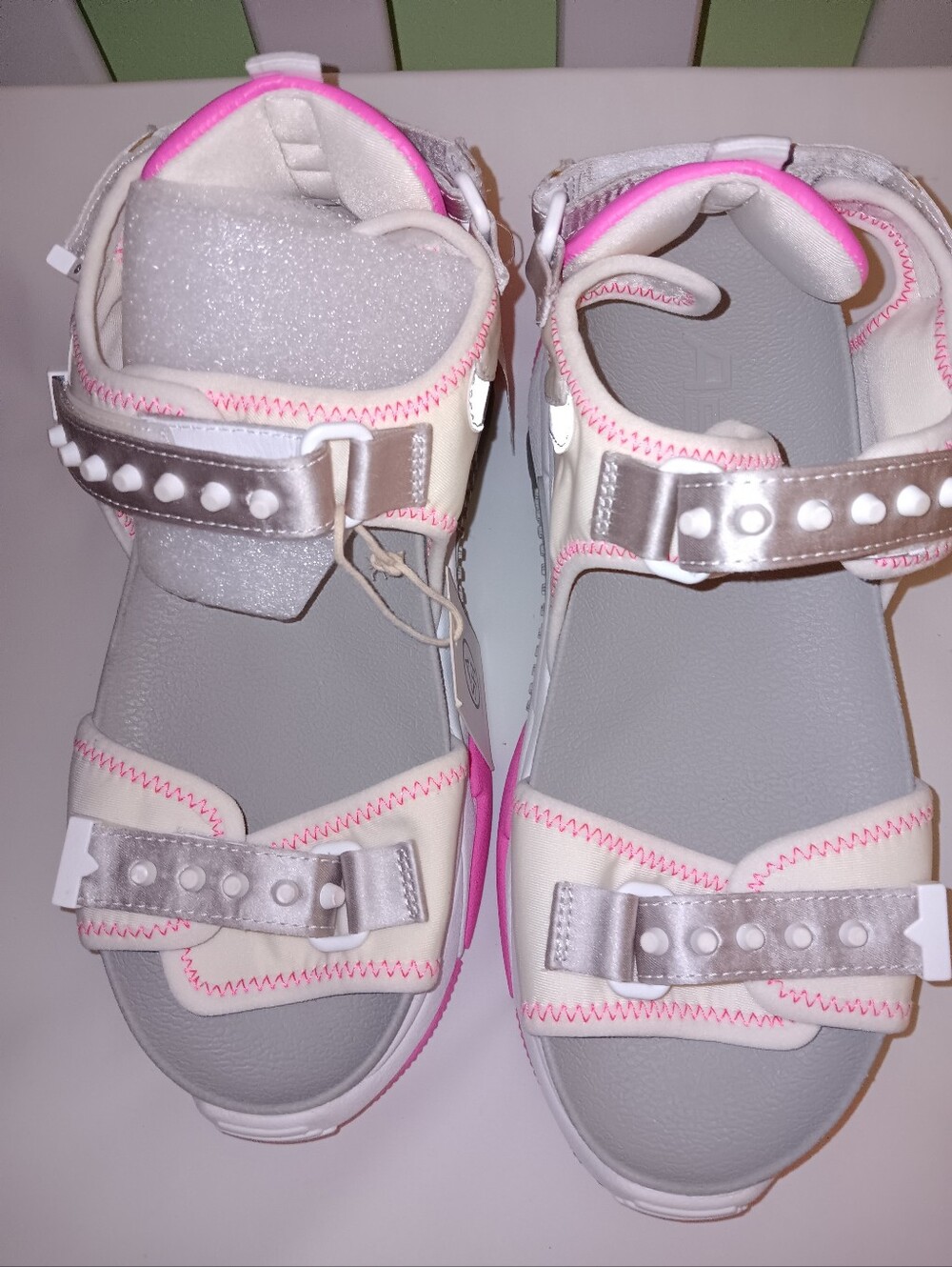 Nwt Ash Adapt Pink & White Sandals